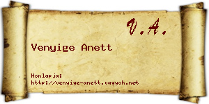 Venyige Anett névjegykártya